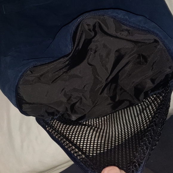 Vintage Navy Blue Drawstring Golf Ball Bag With Embroidered Logo - Picture 5 of 6